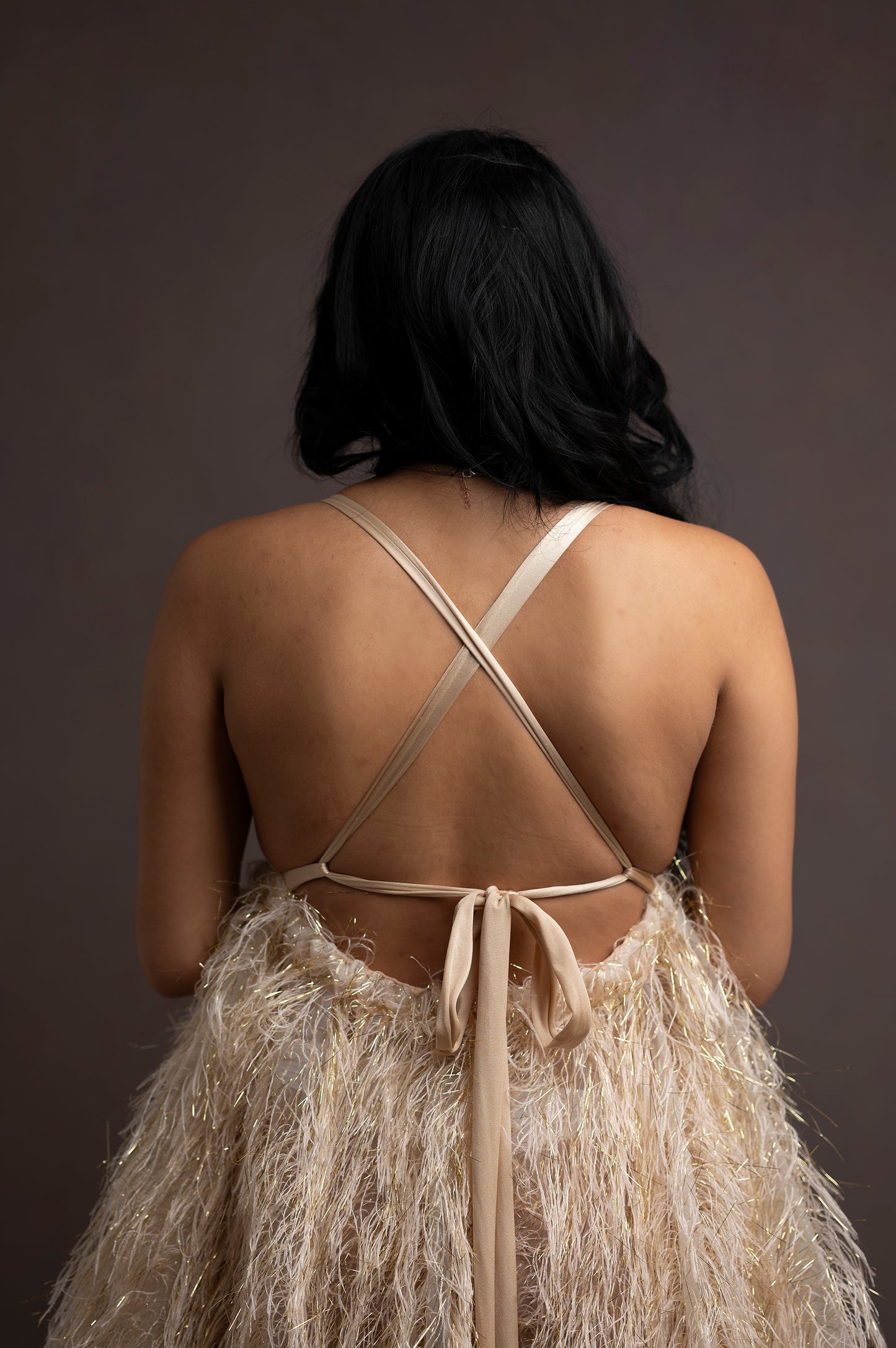 FOR HIRE / RENT elastic with Gold embroidery beige dress photoshoot event maternity " Athena"