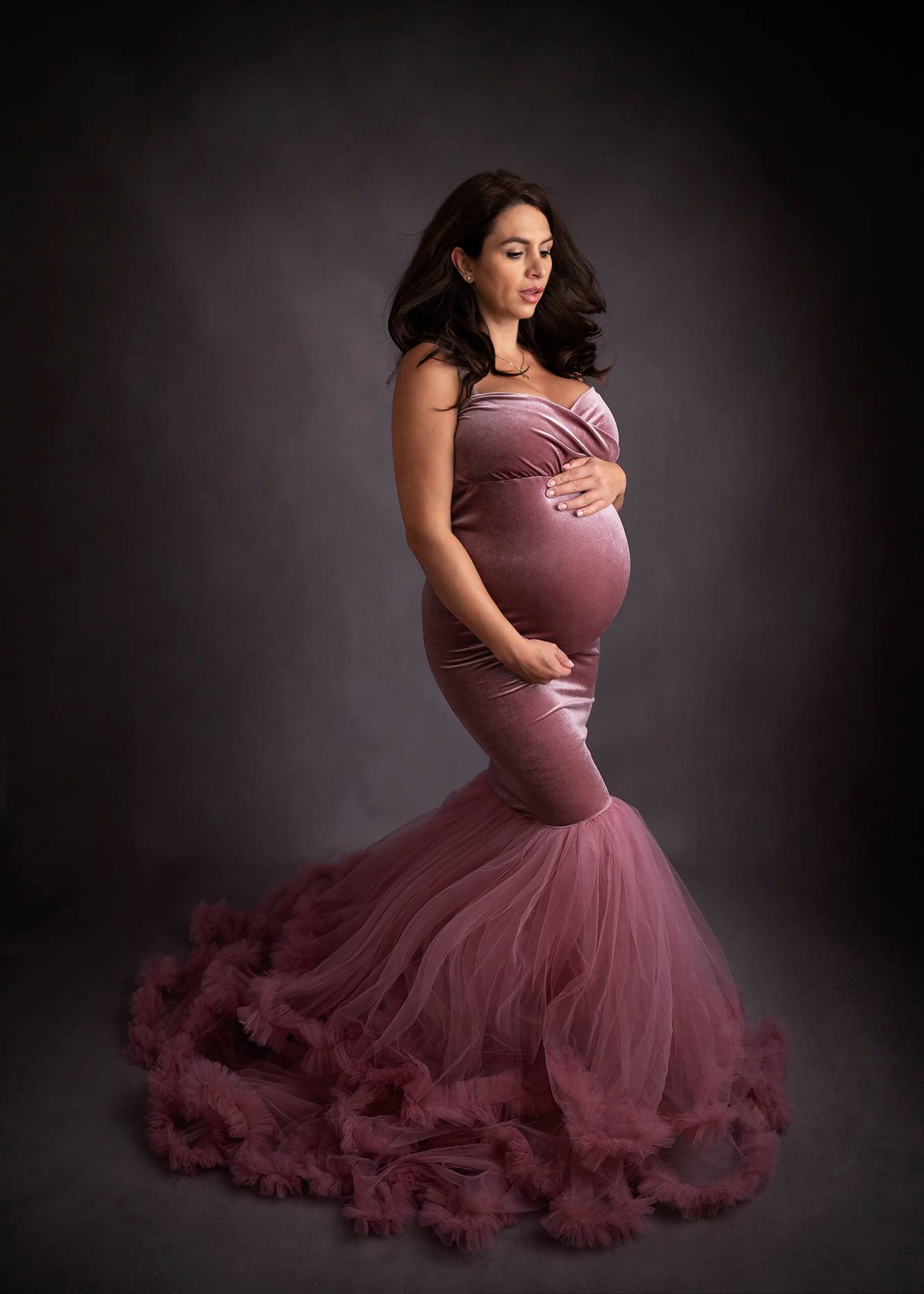 FOR HIRE / RENT tulle and elastic material Maternity Photoshoot Event Dress " Jessica " in Purple