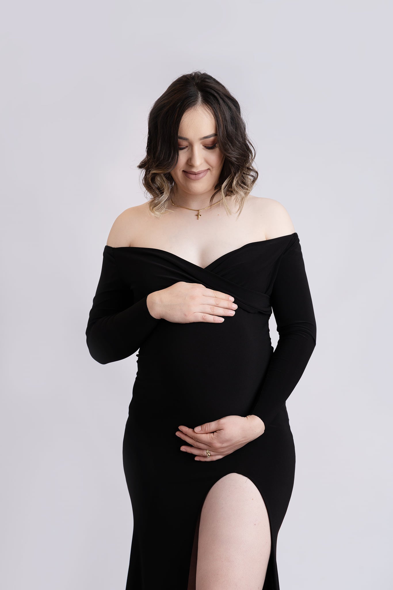 FOR HIRE / RENT elastic elegant Black material Maternity Photoshoot Event Dress " Felicity "
