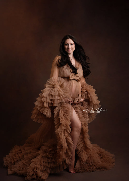 FOR HIRE / RENT tulle robe Beige Maternity Photoshoot Event Dress " The Queen "