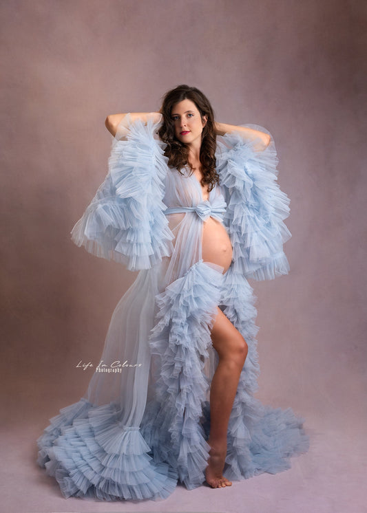 FOR HIRE / RENT tulle Blue Maternity Photoshoot Event Dress " The Queen "