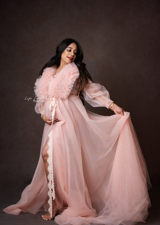 FOR HIRE / RENT tulle Pink Maternity Photoshoot Event Dress " Melissa"