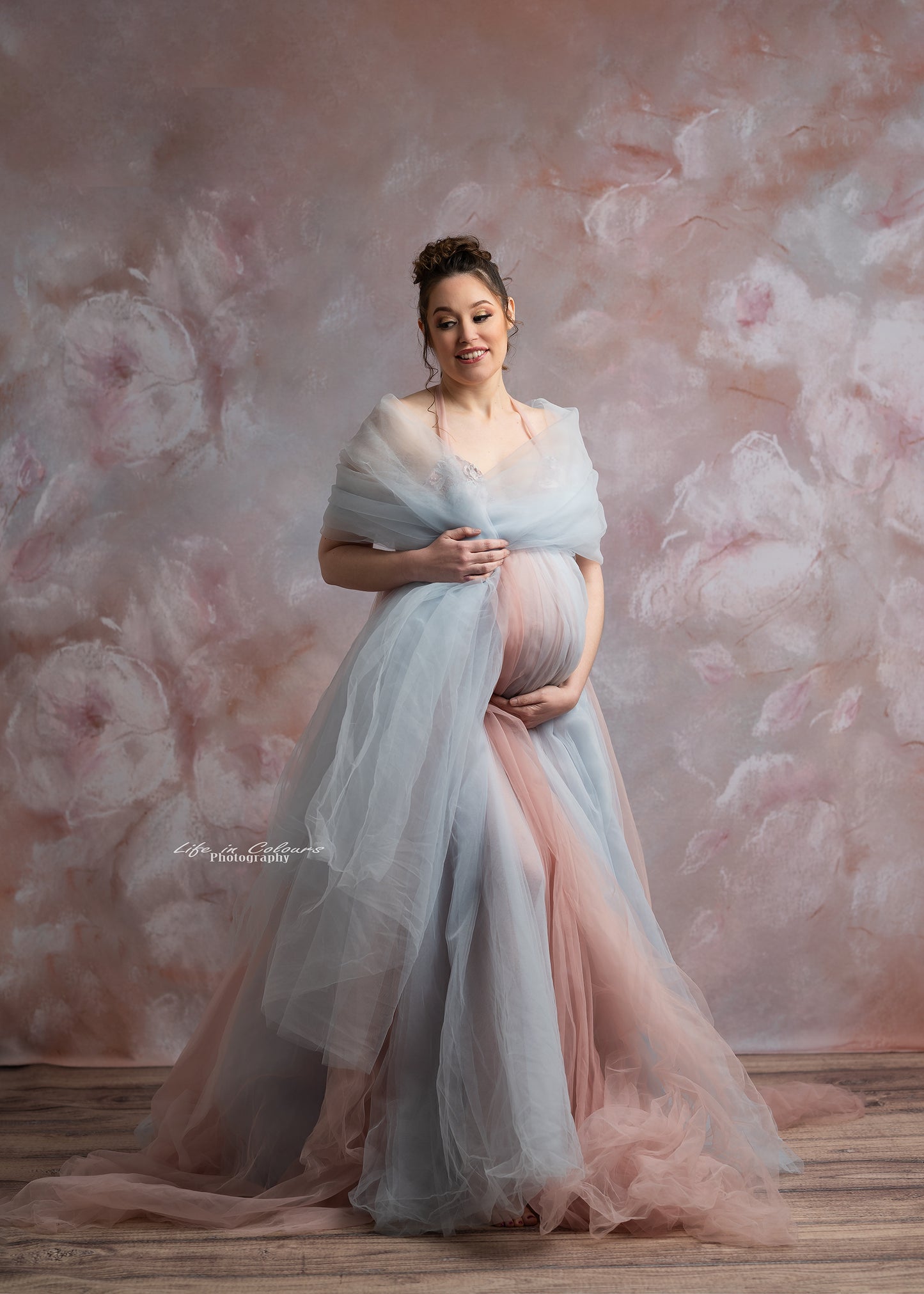 FOR HIRE / RENT tulle Blue and Pink Maternity Photoshoot baby shower g – MaternityDressHire FOR HIRE / RENT tulle Blue and Pink Maternity Photoshoot baby shower g – MaternityDressHire