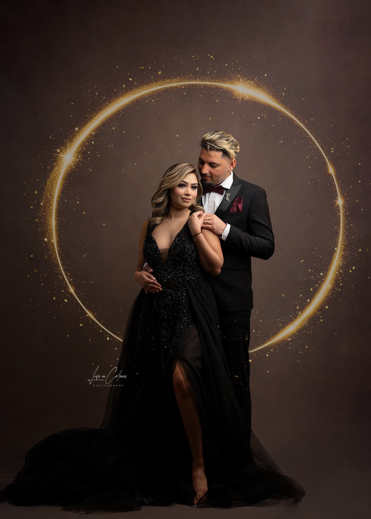 FOR HIRE / RENT Sparkly Black diamonds dress photoshoot event maternity " Celeste "