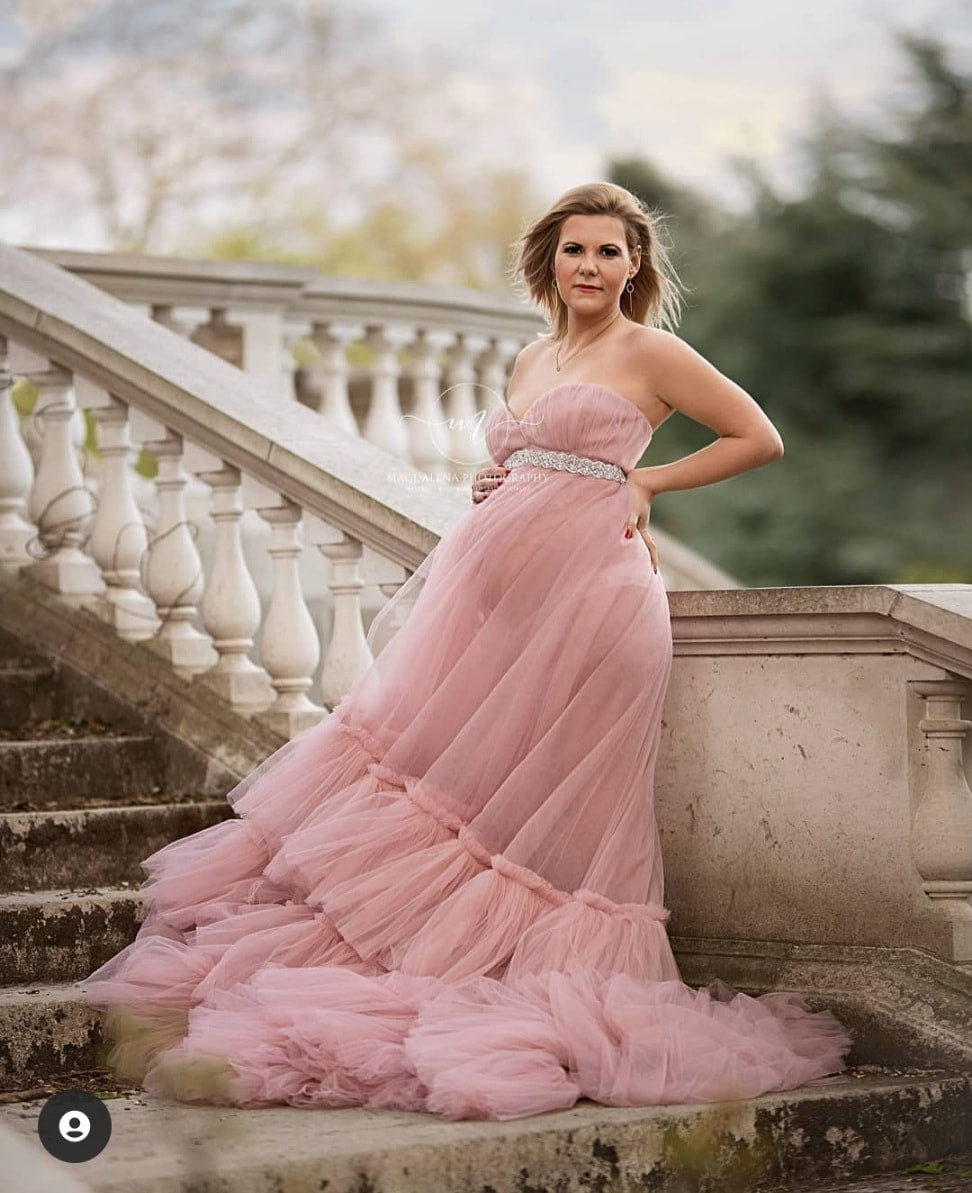 Tulle Maternity Pink Dress For Maternity Shoot FOR HIRE RENT Tulle
